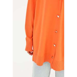 Túnica Básica con Estampado Floral Naranja para Mujer Puane, Blusa Cómoda para Uso Diario con Elegante Diseño de Flores - Product Image 5