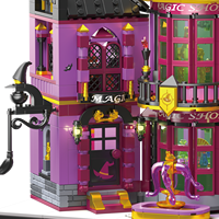 Ensembles de blocs de construction DIY tendance TikTok en gros, boutique magique, modèle de jouet fantastique et de science-fiction, décoration intérieure, matériau ABS