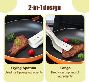 Tourne-œufs et spatule en silicone, gadget de cuisine 2-en-1, pince alimentaire résistante à la chaleur pour saisir les crêpes, les toast français et les omelettes - Product Image 2