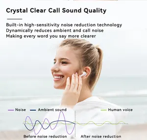 Mini fones de ouvido sem fio Bluetooth 5.3 fones de ouvido intra-auriculares leve som premium imersivo com estojo de carregamento