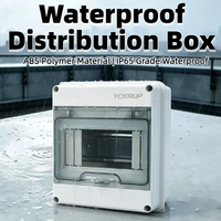 Boîtier de distribution électrique extérieur étanche IP65 en plastique ABS PC, série HT, 5 voies, pour disjoncteurs MCB