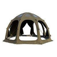 Nouvelle tente de camping gonflable double couche en coton, moins chère, deux chambres, résistante à l'eau et respirante
