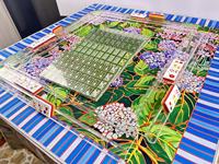 Jeu de Mahjong Gatsby avec 160 tuiles magnifiquement conçues, tapis Hortensia et supports pour les soirées de jeu en famille
