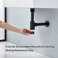 Accesorios Modernos para Lavabo de Baño de Hotel, Acero Inoxidable Cromado, Sifón Largo, Fácil Instalación, Fácil de Limpiar