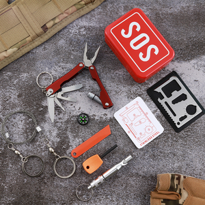 Bochen ngoài trời Cắm Trại Đi Bộ Đường Dài du lịch 7 trong 1 Kit thép không gỉ khẩn cấp túi với tự giúp đỡ SOS thiết bị lĩnh vực tồn tại - Product Image 4
