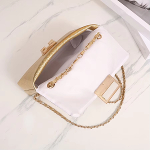 Wholesale Fine Quality Diamond Check Shoulder <b>Bag</b> Stylish <b>Gold</b> Crossbody Handbag Single Chain Fashionable Zip Closure for Summer - Product Image 2