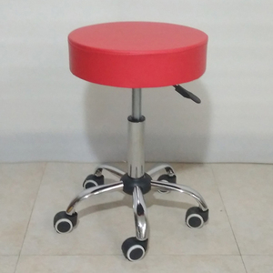 <span class=keywords><strong>Tabouret</strong></span> pivotant rond moderne de luxe en PU rembourré avec base chromée et roulettes, <span class=keywords><strong>tabouret</strong></span> <span class=keywords><strong>à</strong></span> roulettes multi-usages pour atelier, salon de coiffure - Product Image 2