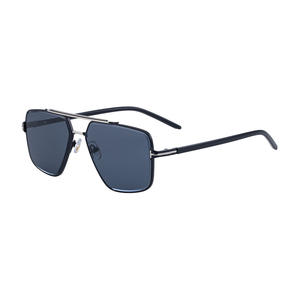 Nouvelles lunettes de soleil à monture carrée pour hommes, monture en plastique noir et métal, Protection UV400, Style extérieur WF 5G338 - Product Image 3