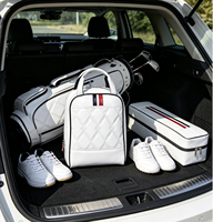 Sac à chaussures en cuir PU personnalisé populaire avec fermeture éclair souple, sac de voyage portable pour le golf