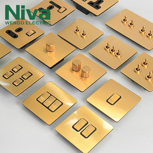 Niva retro kim loại đôi dimmers Ánh Sáng Thiết bị chuyển mạch thép không gỉ Bảng điều chỉnh tường chuyển đổi điện nhà ổ cắm - Product Image 5