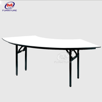 Table demi-lune pliante en PVC pour la restauration, les banquets et les hôtels, vente directe d'usine