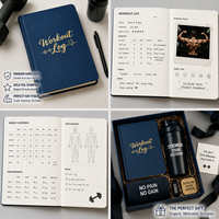 Carnet de suivi d'entraînement et de fitness pour femme, reliure rigide, impression personnalisée, reliure cousue, pages plates, suivi des objectifs quotidiens, vente en gros