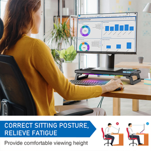 Mát rgb sáng phiên bản máy tính màn hình riser đứng usb không dây sạc với ánh sáng màn hình riser màn hình đứng - Product Image 4