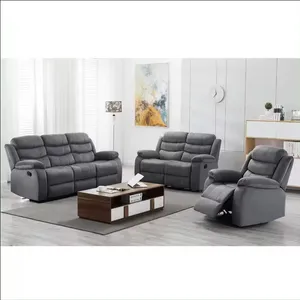 Sans Oem Odm Microfiber Fabric Manual Motion Living Room Sofas Reclining 3 2 1 Leather Recliner Sofa
