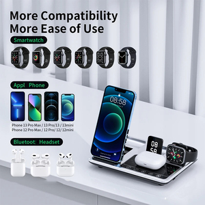 <span class=keywords><strong>Chargeur</strong></span> sans fil 4 en 1 pour <span class=keywords><strong>iPhone</strong></span> 15 14 13 12 11 <span class=keywords><strong>XS</strong></span> Mini Pro Watch Fast Charging Dock Station Wireless Chargers Stand - Product Image 6