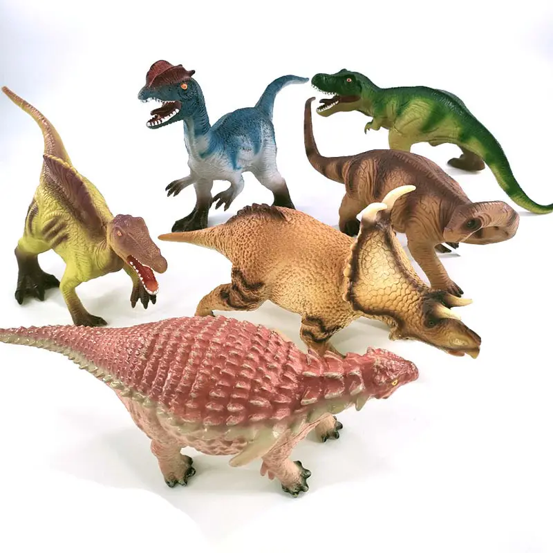 ชุดของเล่นไดโนเสาร์ยางนิ่มสำหรับเด็กชุดของเล่นไดโนเสาร์ของเล่นเสมือนจริงกิจกรรมสร้างโลกไดโนเสาร์