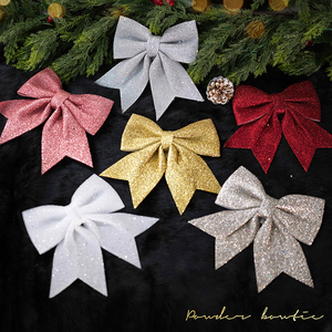 Christmas <b>Tree</b> Pendant Hanging Ornament Bowknot Glitter Powder Large Size Model Number Glitter Bow - Product Image 6