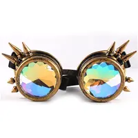 Steampunk משקפי שמש גברים נשים קליידוסקופ משקפיים רווה פסטיבל הולוגרפית משקפיים רטרו מסיבת קוספליי Eyewear