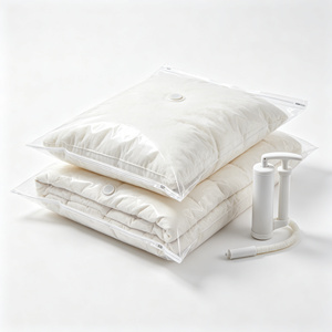 Clear PVC Vacuum Storage <b>Bags</b> Zipper <b>Compression</b> Organizer Pouches for Blankets Pillows Clothing Travel Home - Product Image 1