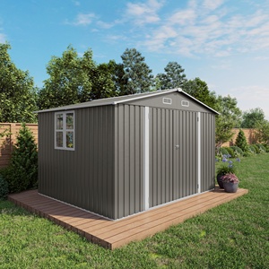 Envío Gratis, Cobertizo de <span class=keywords><strong>Almacenamiento</strong></span> de 10x8 Pies, Cobertizos Metálicos y <span class=keywords><strong>Almacenamiento</strong></span> <span class=keywords><strong>Exterior</strong></span>, Cobertizo <span class=keywords><strong>Exterior</strong></span> con Puerta con Cerradura, Cobertizo para Herramientas para Jardín - Product Image 1