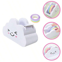 Vente directe usine – Nouveau kit de ruban adhésif Washi en plastique mignon, avec découpeur créatif en forme de nuage arc-en-ciel, compact et pratique pour l'école et le bureau des étudiants