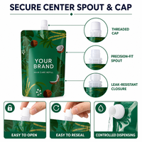 Pochette de recharge personnalisée imprimée pour masque capillaire naturel, pochette à bec verseur pour traitement profond, emballage pour soins capillaires, pochette stand-up pour lait et aliments pour animaux de compagnie