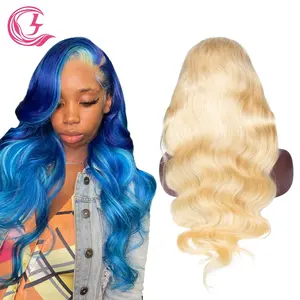 Wholesale Human Hair Virgin Indian Vendor High Quality Cuticle Aligned Silky Long 13X4 Blonde 613 Body Wave Lace Frontal Wig