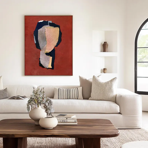 Stampa d'<span class=keywords><strong>arte</strong></span> astratta realistica con ritratto, dipinto a mano a olio su tela, <span class=keywords><strong>pittura</strong></span> <span class=keywords><strong>contemporanea</strong></span> dai toni terrosi - Product Image 5
