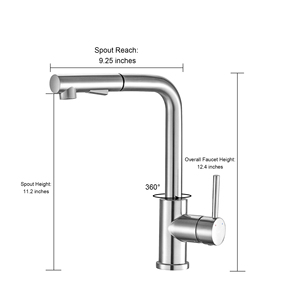 Одноручный выдвижной Распылитель кухонный кран с 2-мя настройками воды - Product Image 4