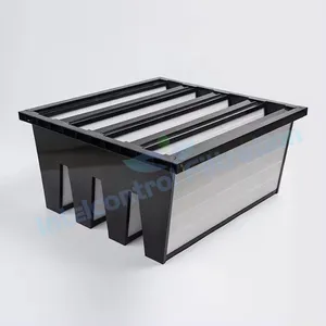 High Capacity V-Bank Pleat ABS Plastic Frame Filter For Ventilation Air Conditioning And Clean Equipment