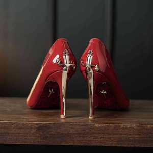 8001-1 Solid Slingback Pumps Pointed Toe Stiletto <b>Heel</b> Super High 8cm <b>Red</b> Sole PU Lining Fashion Trend D'Orsay <b>Heels</b> Buckle - Product Image 3