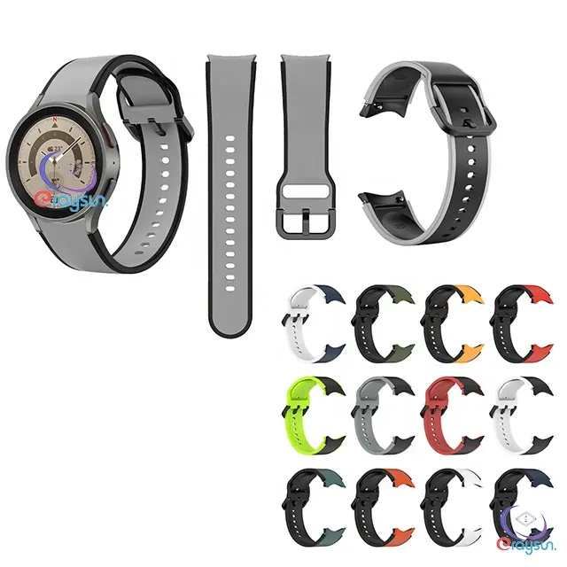 Correa de reloj deportivo de goma para Samsung Galaxy Watch 5, 5Pro, correa de silicona para Samsung SM-R925 SM-R910, 20mm