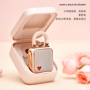 Divoom <b>Mini</b> <b>Bluetooth</b> <b>Speaker</b> Pink LoveLock Rechargeable Portable <b>Speaker</b> For Music On The Go - Product Image 4