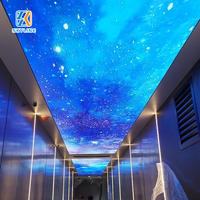 Panneau de plafond rectangulaire en aluminium à film souple pour décoration de hall d'exposition intérieur, ciel étoilé, ignifuge, 5000 lumens, couleur pleine