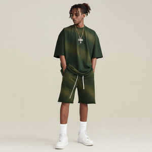 2025 nuevo conjunto de 2 piezas de verano para hombre, traje deportivo con bolsillos con cremallera, camisa de manga corta y pantalones cortos, conjunto doble de dos piezas - Product Image 1