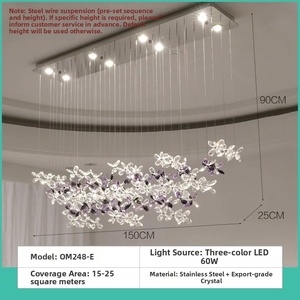 <span class=keywords><strong>Lustre</strong></span> LED Moderne de Luxe à Fleurs Violettes <span class=keywords><strong>en</strong></span> Cristal, Taille Moyenne, avec Commande Vocale, Garantie 2 Ans, Idéal Salon, Installation Facile - Product Image 5