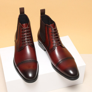 Chaussures Oxford pour homme en cuir véritable, faites à la main, de haute qualité, personnalisées, imperméables, légères, respirantes, patchwork, pour mariage, fête ou tenue décontractée - Product Image 3