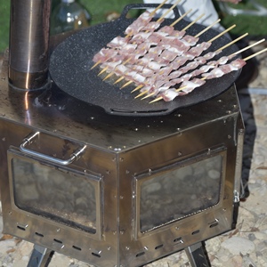 Poêle <span class=keywords><strong>à</strong></span> <span class=keywords><strong>bois</strong></span> hexagonal portable en acier inoxydable robuste avec cheminée pour tente/chalet/camping-car/survival en plein air - Product Image 5