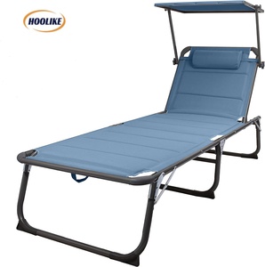 Silla cama de playa <span class=keywords><strong>5</strong></span> posiciones reclinables sombrilla ajustable al aire libre portátil plegable tumbona para playa - Product Image 1