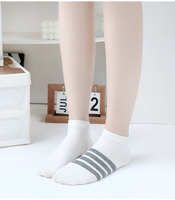 Chaussettes de sport personnalisées à la cheville, style uni noir et blanc, en coton thermique, pour femme, usage quotidien et sportif