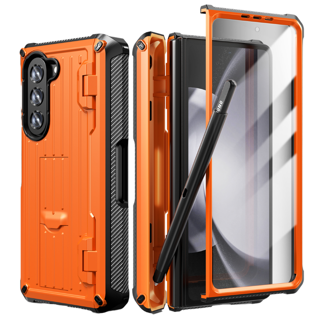 Dropshipping Products Luxury Mobile Phones case for Samsung Galaxy Z Fold 5 4 3 with Holder Full Wrap Drop Proof Case Business