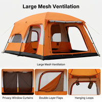 Tente de camping portable pour l'été, randonnée, extérieur, 3-4 personnes, deux chambres, un salon, respirante, ensemble complet, quatre saisons