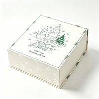 Boîte cadeau en papier biodégradable personnalisable magnétique pliable de luxe pour Noël, pour jouets, vêtements, écharpes, chapeaux