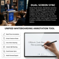 Podio Inteligente Interactivo con Pantalla Táctil Dual de 23.8"+27", con Animación y Gráficos, Elevación Motorizada para la Enseñanza Escolar