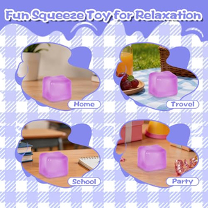 Juguete Antiestrés de Silicona Morada en Forma de Cubo de Hielo, Sensorial, de Rebote Lento, Suave al Tacto, para Niños y Adultos - Product Image 3