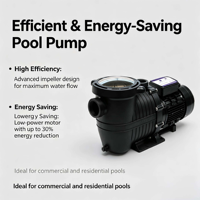 Pompe de piscine auto-amorçante JADE J07501TMR 1HP avec minuterie, 230V 60Hz, certifiée CE, ultra silencieuse, IP54, pour piscine hors sol, piscine enterrée, spa