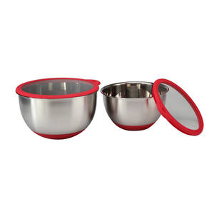 Ensemble de bols mélangeurs non toxiques avec couvercles transparents, bols mélangeurs en acier inoxydable - Product Image 3