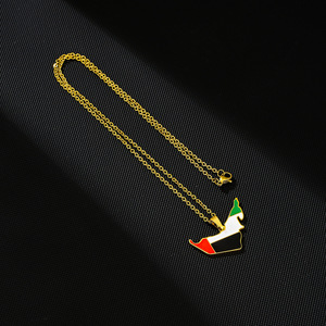 Collier pendentif en acier inoxydable plaqué or 18 carats avec <span class=keywords><strong>carte</strong></span> et drapeau des <span class=keywords><strong>Émirats</strong></span> <span class=keywords><strong>arabes</strong></span> <span class=keywords><strong>unis</strong></span>, émail, chaîne de style lien, drapeau des <span class=keywords><strong>Émirats</strong></span> <span class=keywords><strong>arabes</strong></span> <span class=keywords><strong>unis</strong></span> - Product Image 5