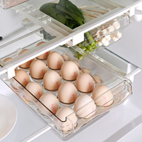 Réfrigérateur suspendu en plastique Transparent, tiroir à œufs coulissant réglable, support organisateur, boîte de rangement pour réfrigérateur