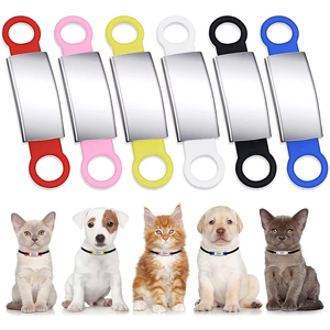 Kalung Hewan Peliharaan Silikon Lucu Mudah Dibaca dengan Ukiran Khusus, Tag ID Baja Anti Karat, Tag Anjing Kucing Kartun Personal, Lembut dan Mudah - Product Image 1